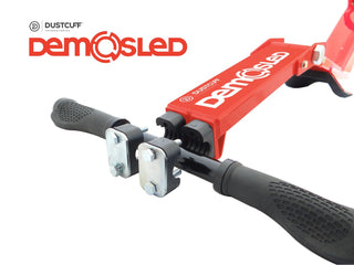 Demosled - Patented attachment frame that is designed to allow the user to stand while using an SDS demolition hamme  Edit alt text