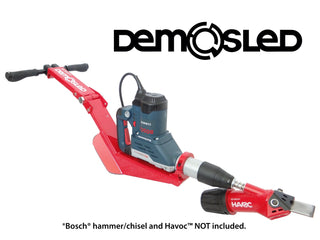 Demosled - Patented attachment frame that is designed to allow the user to stand while using an SDS demolition hamme  Edit alt text